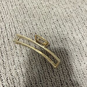 Gold Toned Rectangular Hair Claw Clip